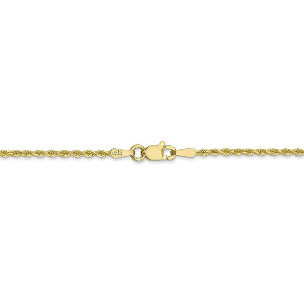 1.5mm, 10k Yellow Gold Diamond Cut Solid Rope Chain Bracelet, 7 Inch - Picture 3 of 6